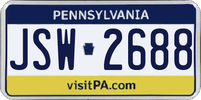 PA license plate JSW2688
