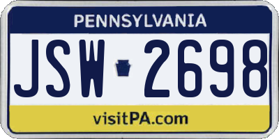 PA license plate JSW2698