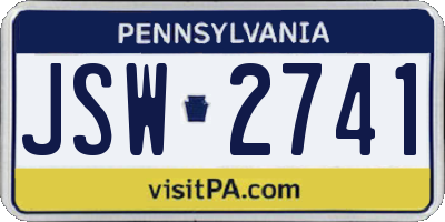 PA license plate JSW2741