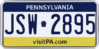 PA license plate JSW2895