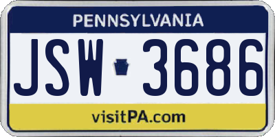 PA license plate JSW3686