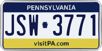 PA license plate JSW3771