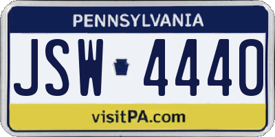 PA license plate JSW4440