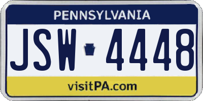 PA license plate JSW4448