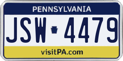 PA license plate JSW4479