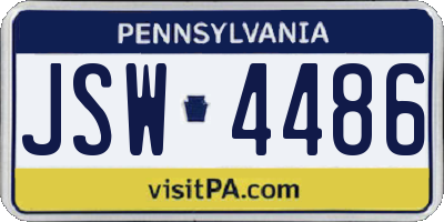 PA license plate JSW4486