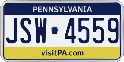 PA license plate JSW4559