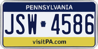 PA license plate JSW4586