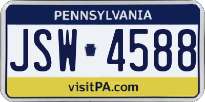 PA license plate JSW4588