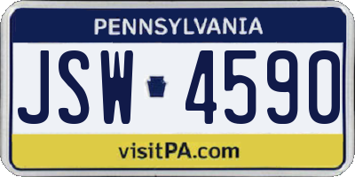 PA license plate JSW4590