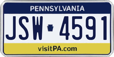 PA license plate JSW4591