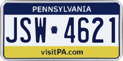 PA license plate JSW4621