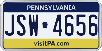 PA license plate JSW4656