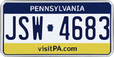 PA license plate JSW4683