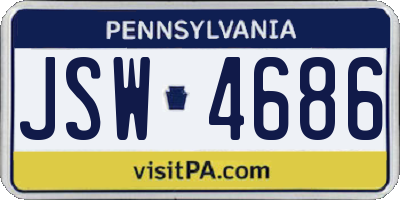 PA license plate JSW4686