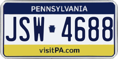 PA license plate JSW4688