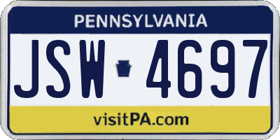 PA license plate JSW4697