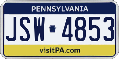 PA license plate JSW4853