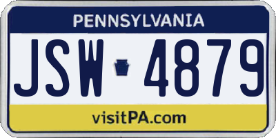 PA license plate JSW4879