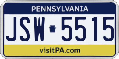 PA license plate JSW5515