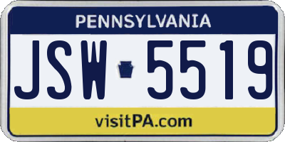 PA license plate JSW5519