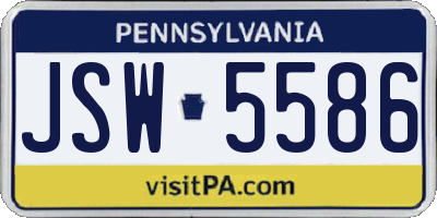 PA license plate JSW5586