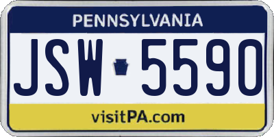PA license plate JSW5590