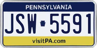 PA license plate JSW5591