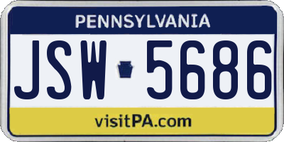 PA license plate JSW5686