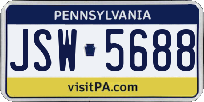 PA license plate JSW5688