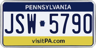 PA license plate JSW5790