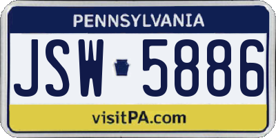 PA license plate JSW5886