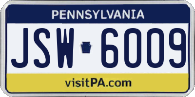 PA license plate JSW6009