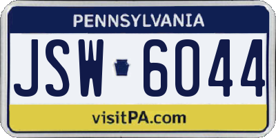 PA license plate JSW6044