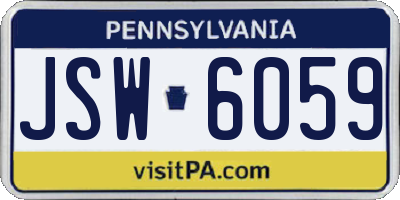 PA license plate JSW6059