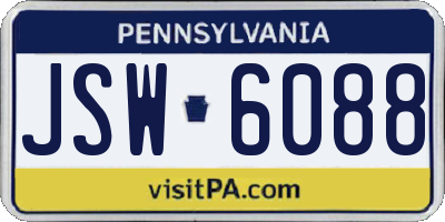 PA license plate JSW6088