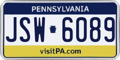 PA license plate JSW6089