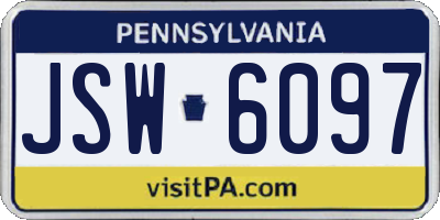 PA license plate JSW6097