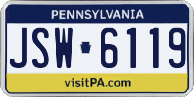 PA license plate JSW6119