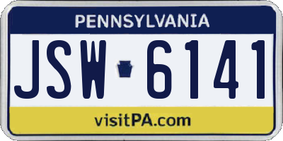 PA license plate JSW6141