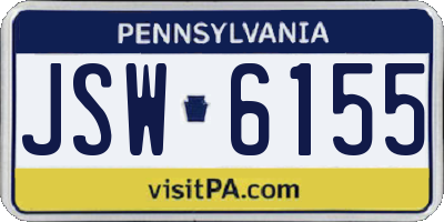 PA license plate JSW6155
