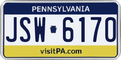 PA license plate JSW6170