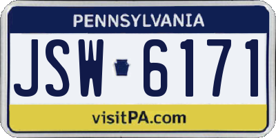 PA license plate JSW6171