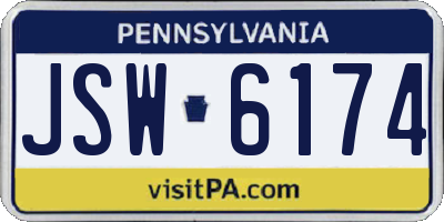 PA license plate JSW6174