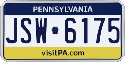 PA license plate JSW6175