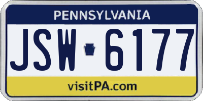 PA license plate JSW6177