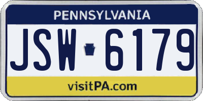 PA license plate JSW6179