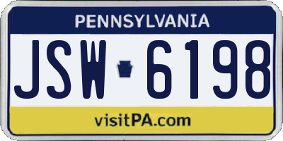 PA license plate JSW6198