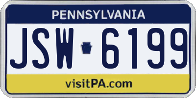 PA license plate JSW6199