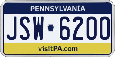 PA license plate JSW6200